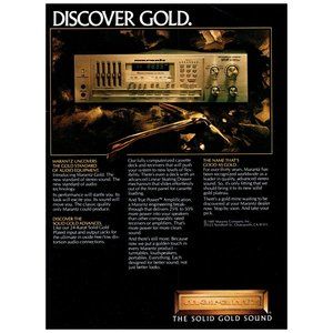 1981 Marantz Stereo Receiver SR8100DC Solid Gold Sound Vintage Print Ad Wall Art